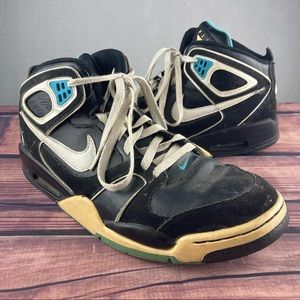 Nike Air Flight Falcon 3972204-041 Mens Size 9 Black And Blue Sneakers